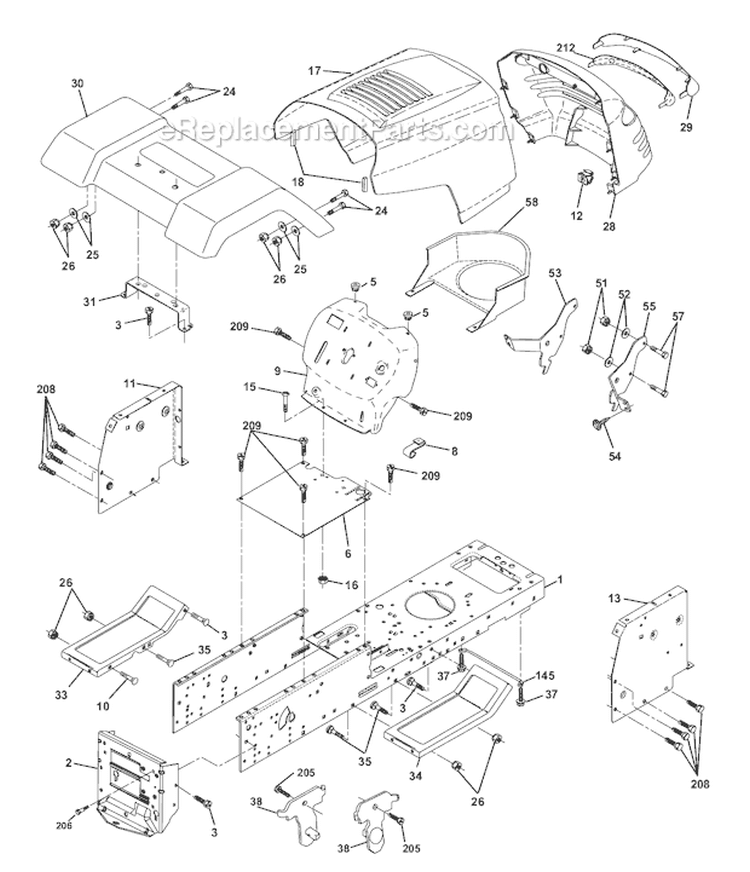 Page B Diagram and Parts List for WE12538J  Weed Eater Lawn Tractor